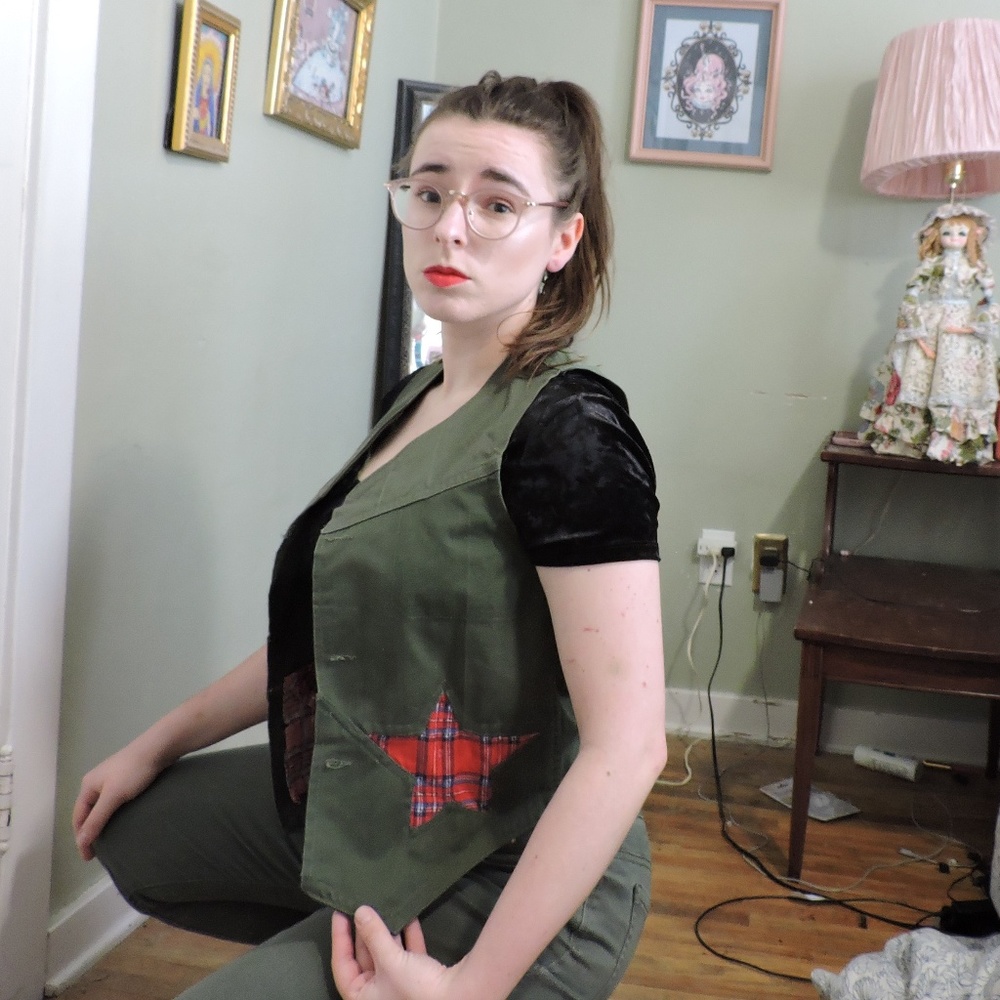 Green Military Style Vest